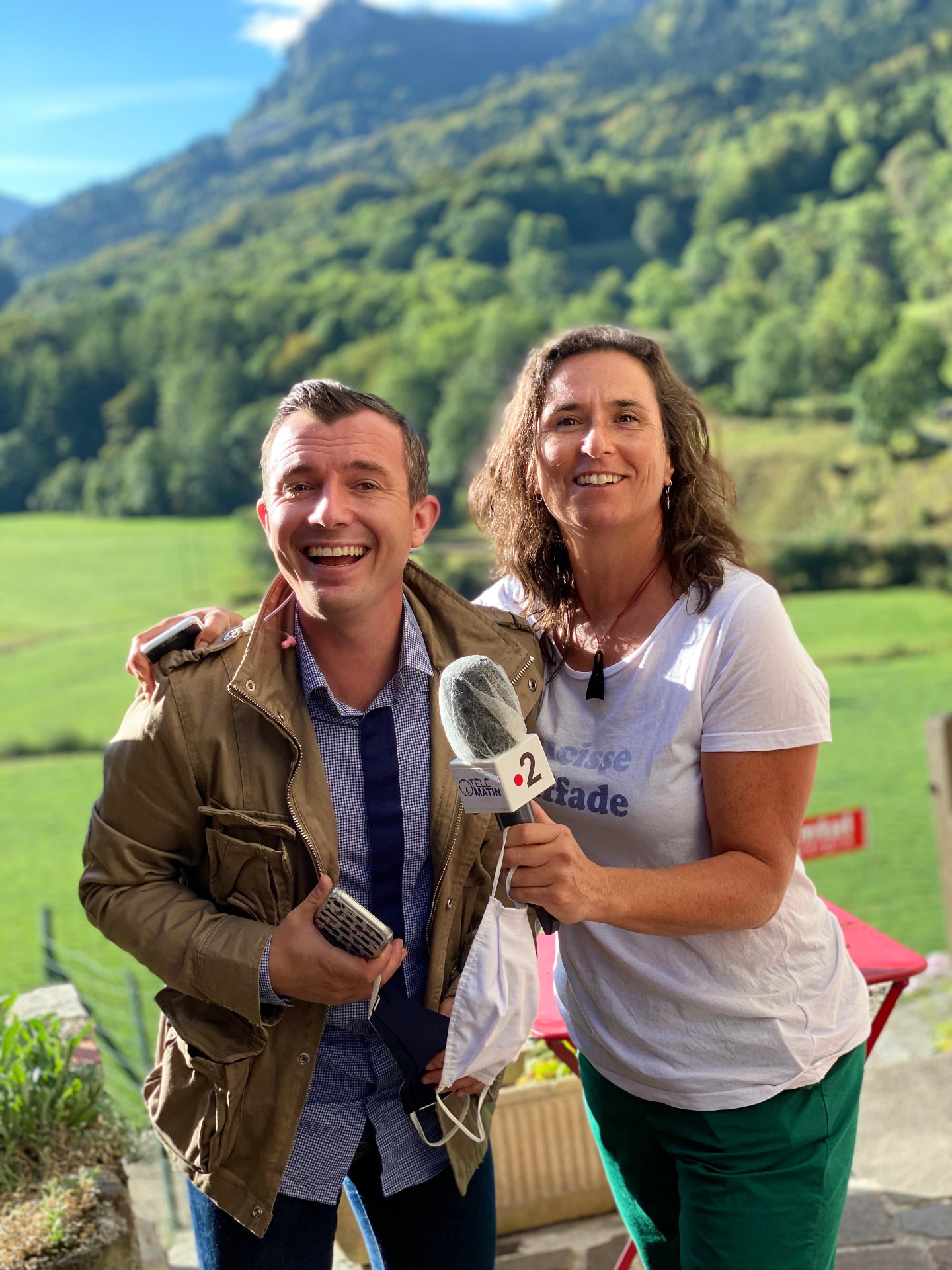 Loïc Ballet et Sylvie Favat lors du Tour de France 2020